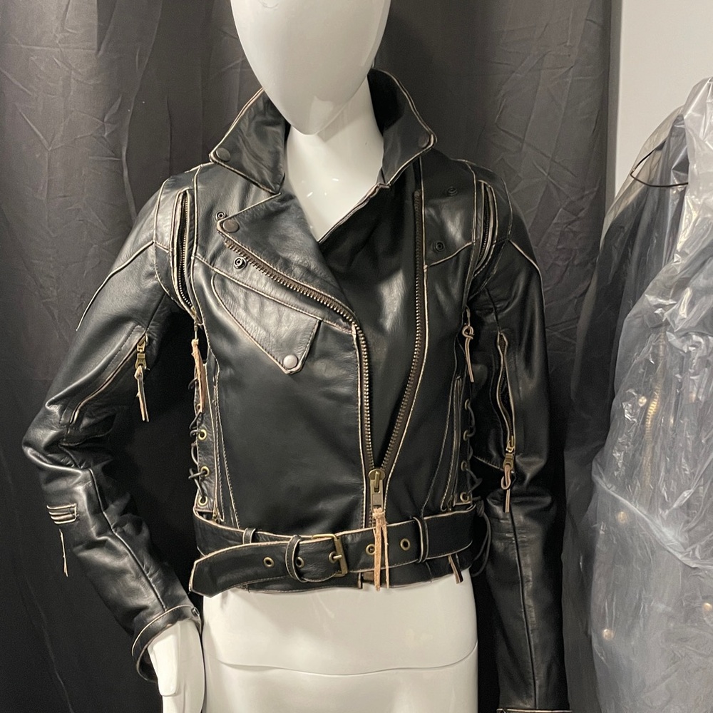 Charlie London leather moto Jacket